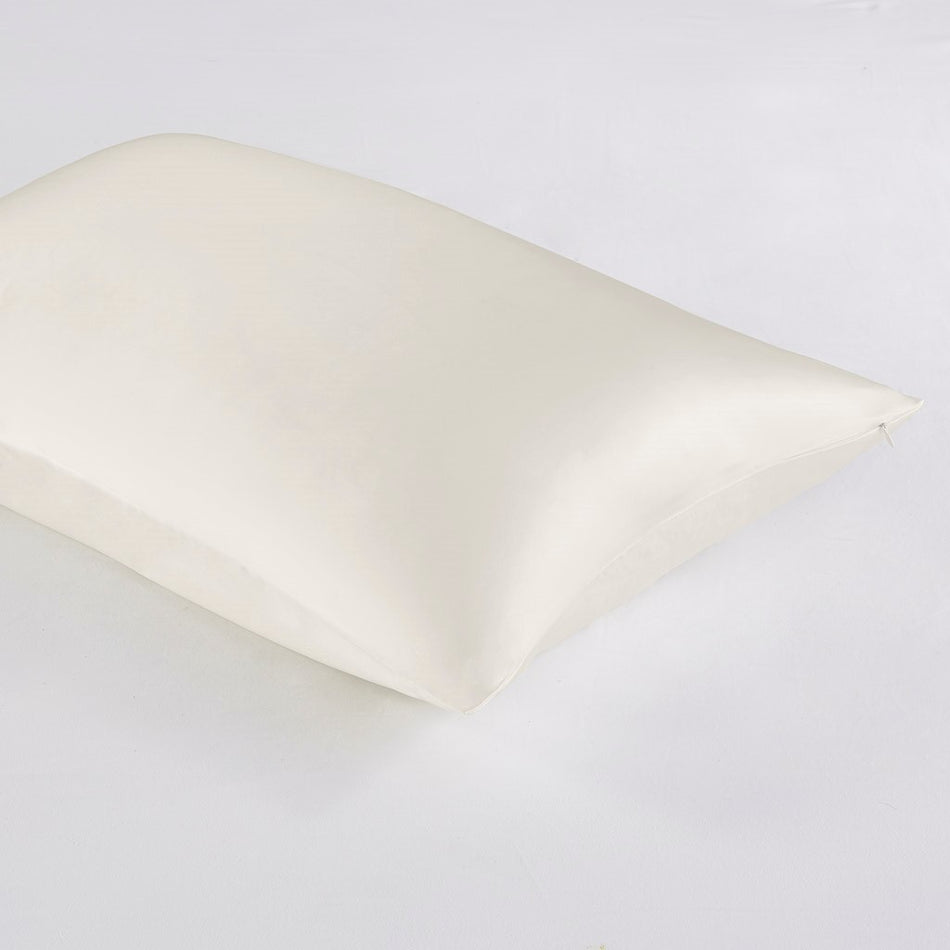 Madison Park Silk 100% Mulberry Single Pillowcase - Ivory - Queen Size
