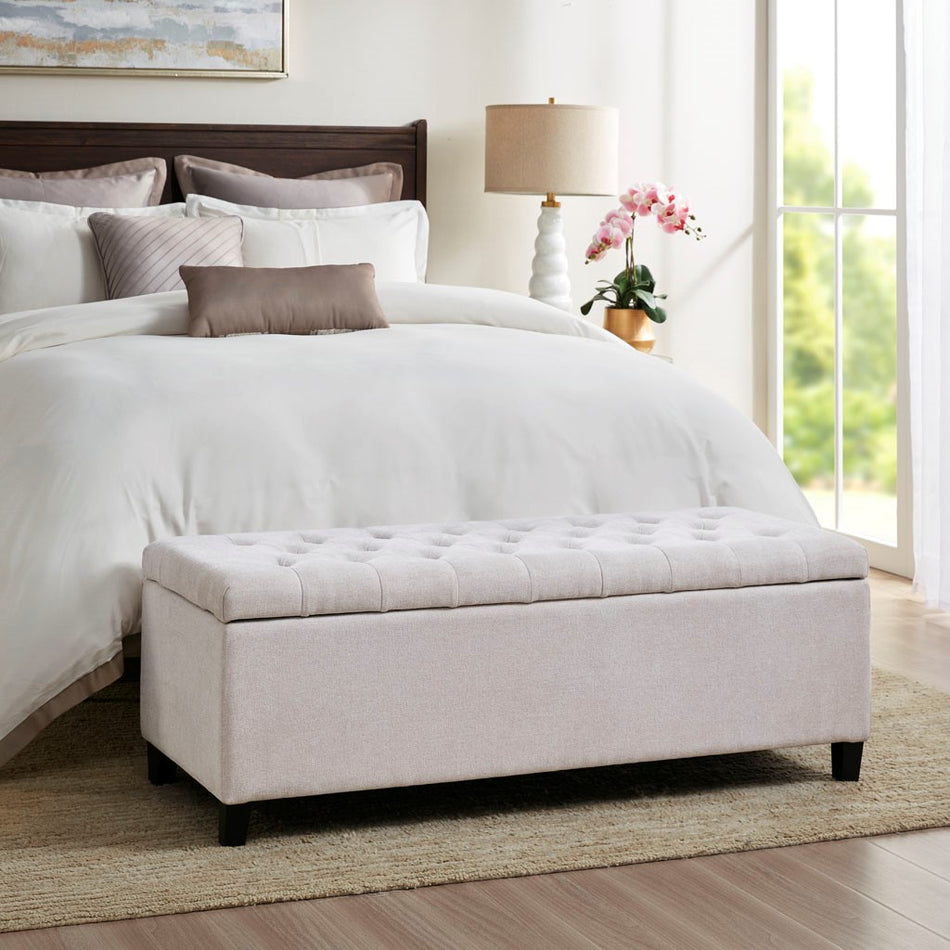 Madison Park Shandra Tufted Top Soft Close Storage Bench - Natural