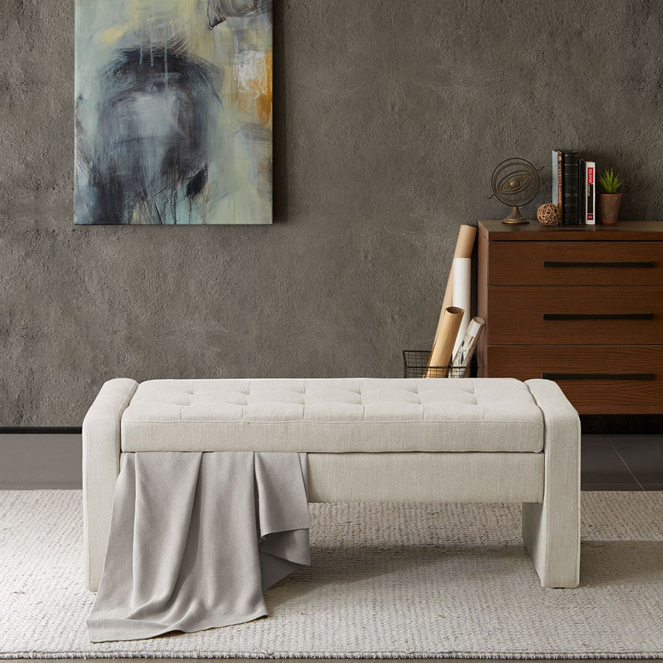 Madison Park Gillian Soft Close Storage Bench - Cream