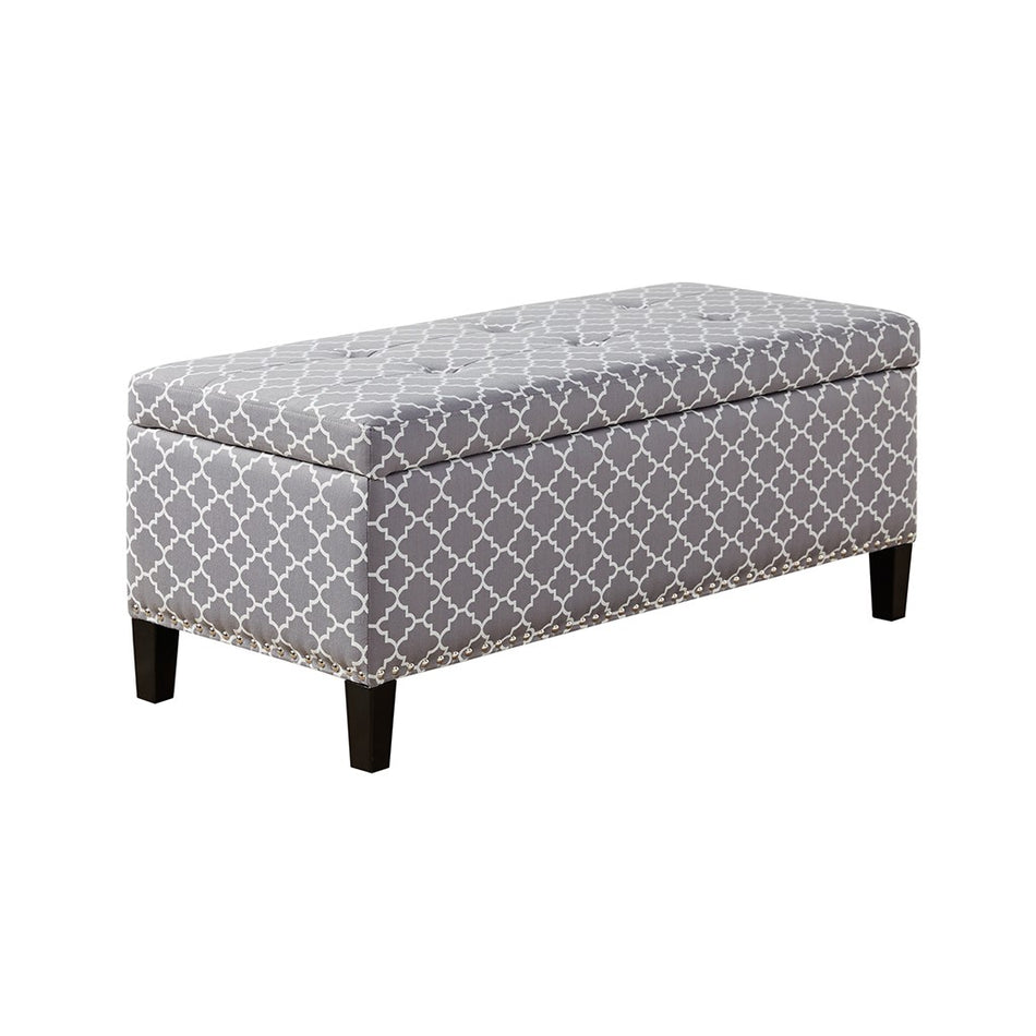 Madison Park Shandra II Tufted Top Soft Close Storage Bench - Grey