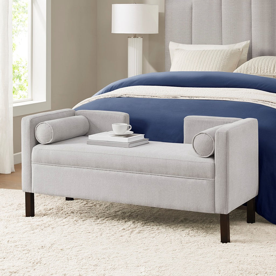 Madison Park Bradford Upholstered Accent Bench - Gray