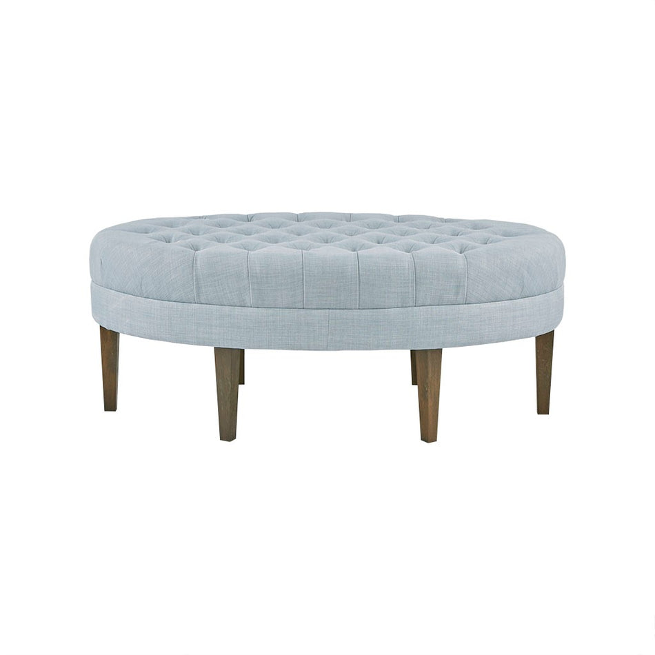 Martin Surfboard Tufted Ottoman - Dusty Blue