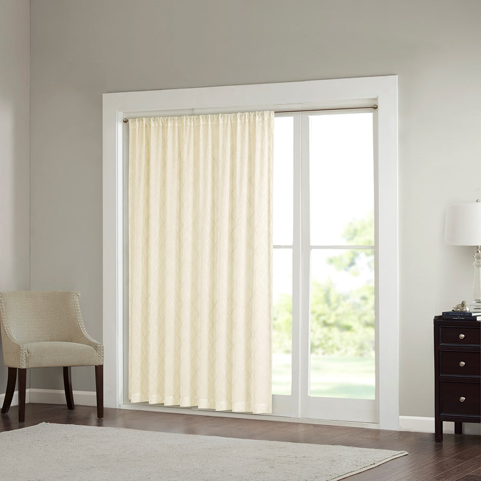 Madison Park Irina Diamond Sheer Extra Wide Window Curtain - Ivory - 100x84"