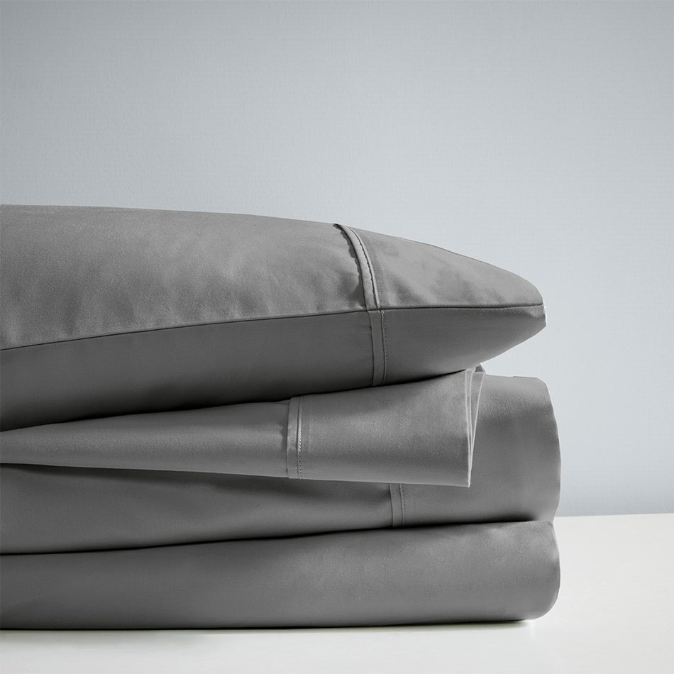 1000 Thread Count HeiQ Smart Temperature Cotton Blend 4 Piece Bed Sheet Set - Charcoal  - King Size