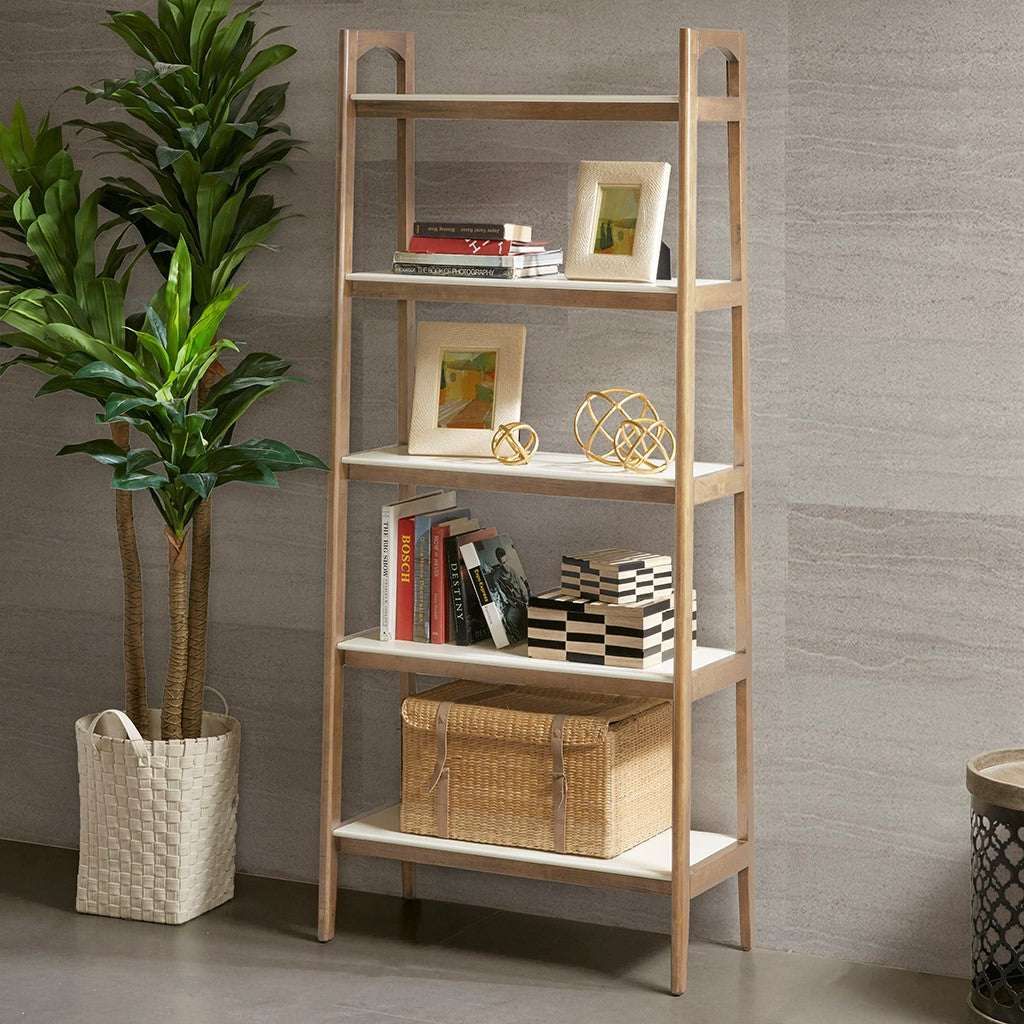 Madison Park Parker Shelf / Bookcase - Off White / Natural 
