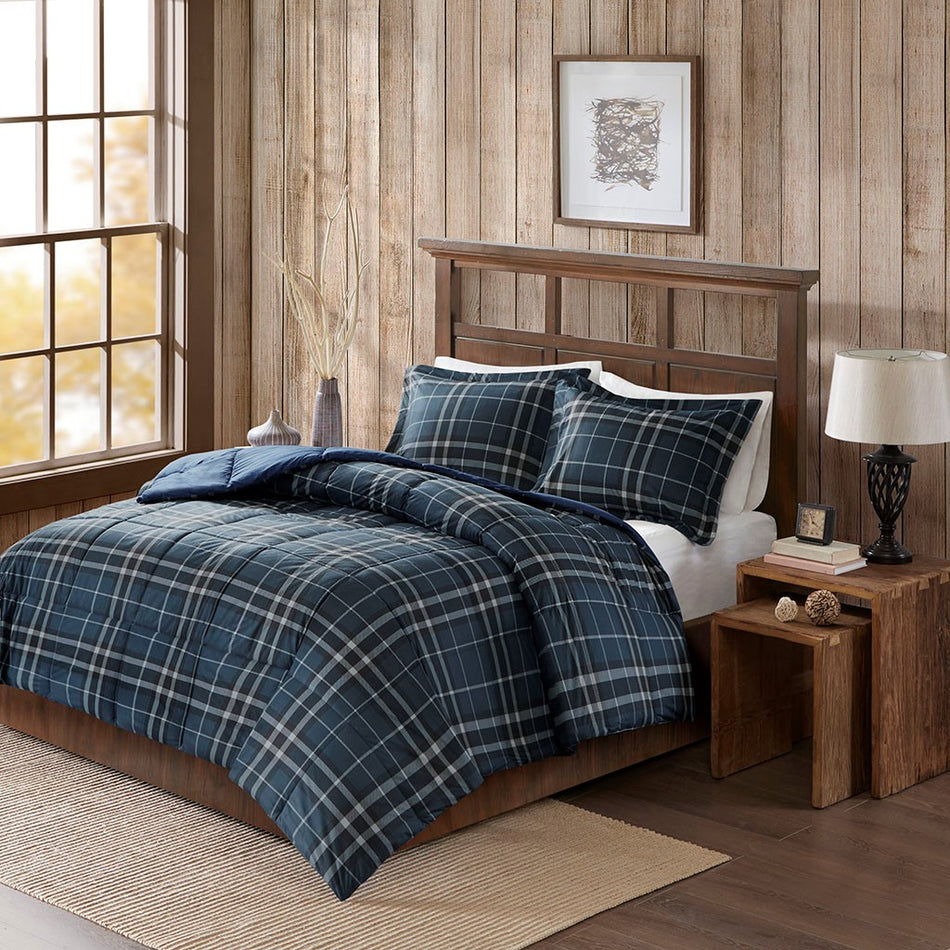 Woolrich Flint CozySpun Down Alternative Comforter Mini Set - Navy - Full Size / Queen Size