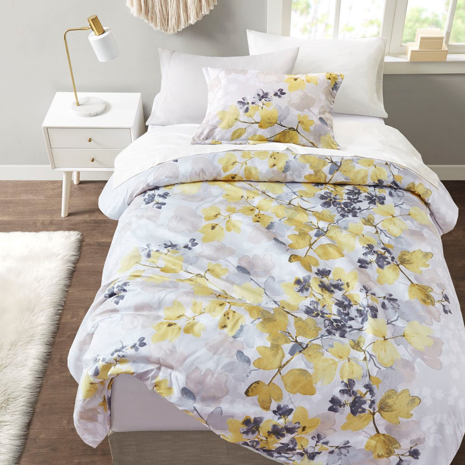Madison Park Essentials Alexis Comforter Set with Bed Sheets - Yellow - Twin XL Size