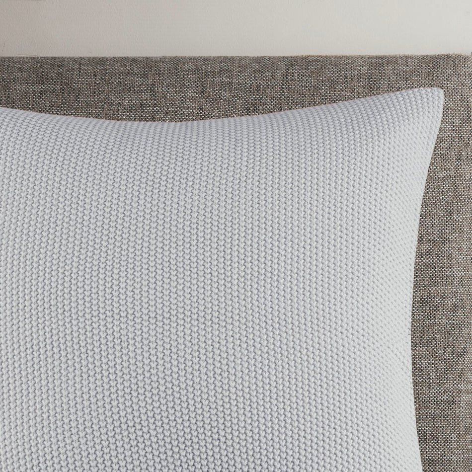 Bree Knit Euro Pillow Cover - Grey - 26x26"
