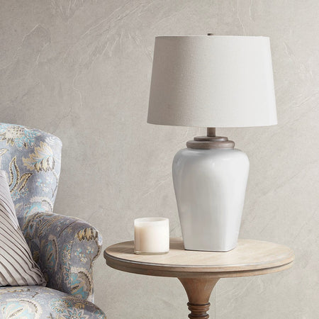 Martha Stewart Jemma Ceramic Table Lamp - White 