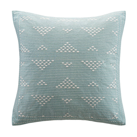 INK+IVY Cario Embroidered Square Pillow - Blue - 18x18"