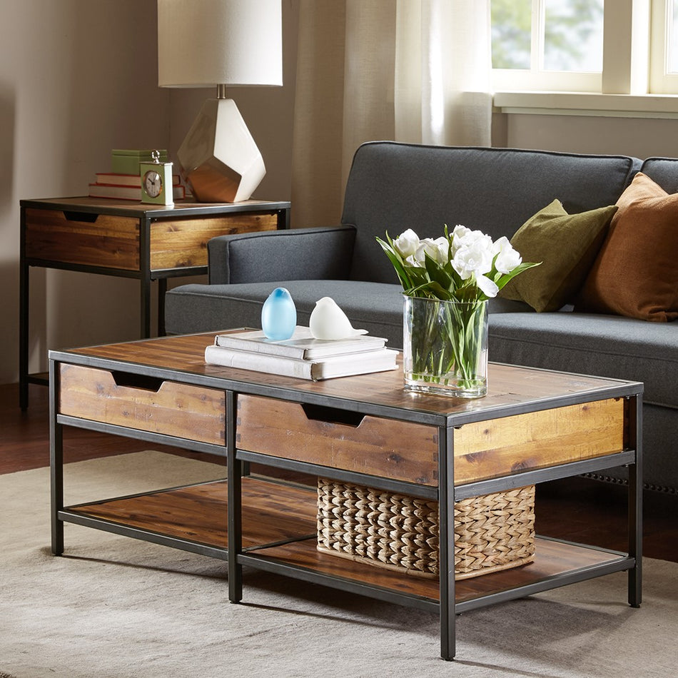 Madison Park Hudson Coffee Table - Natural / Graphite 