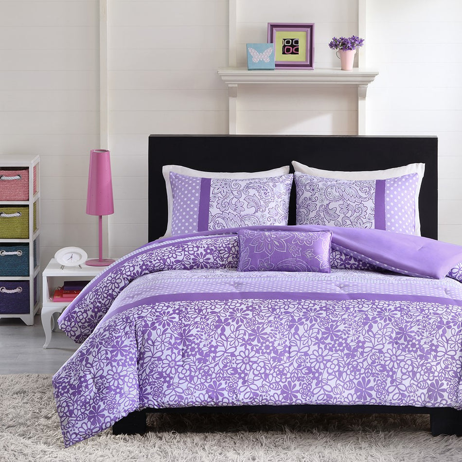 Riley Comforter Set - Purple - Full Size / Queen Size