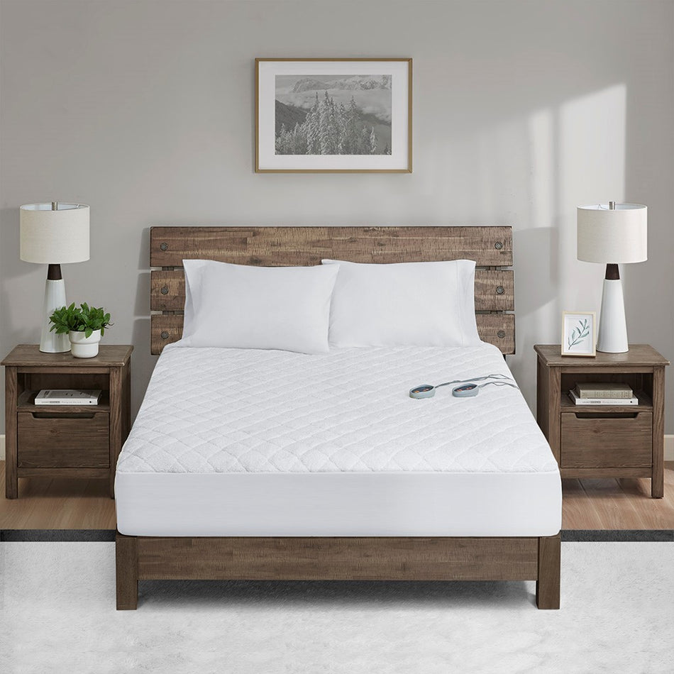 Woolrich Heated Sherpa Mattress Pad - White  - Cal King Size Shop Online & Save - ExpressHomeDirect.com
