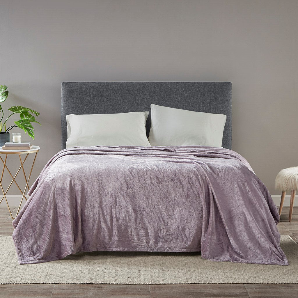 Madison Park Microlight Blanket - Purple - Full Size / Queen Size