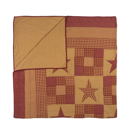 Mayflower Market Ninepatch Star Twin Quilt 68Wx86L By VHC Brands