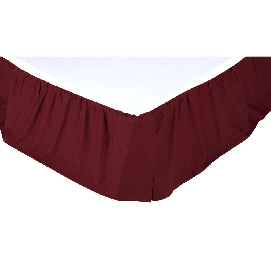 Mayflower Market Solid Burgundy King Bed Skirt 78x80x16 By VHC Brands