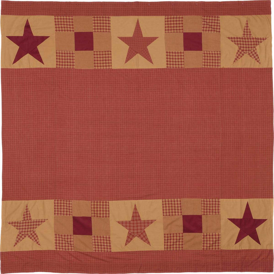 Mayflower Market Ninepatch Star Shower Curtain w/ Patchwork Borders 72x72 By VHC Brands