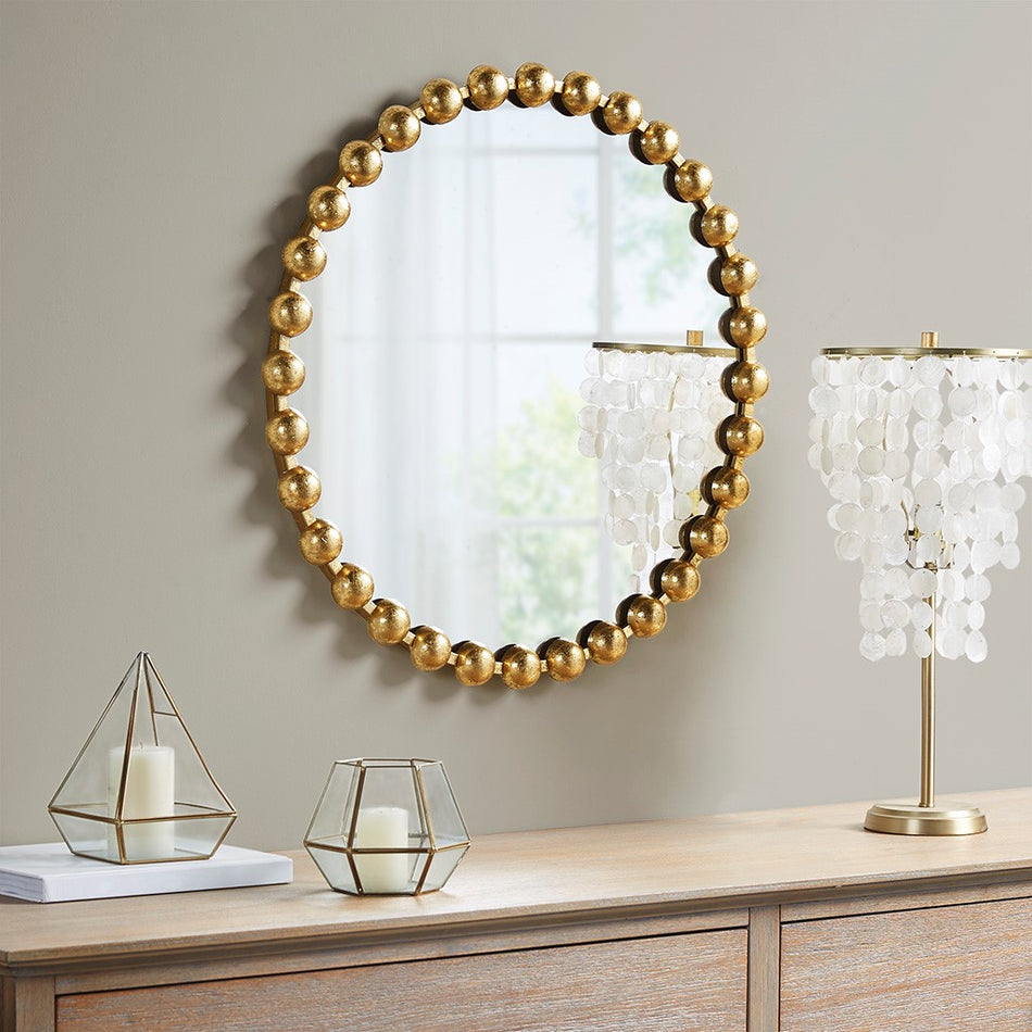 Marlowe Round Wall Decor Mirror - Gold - 27" Dia
