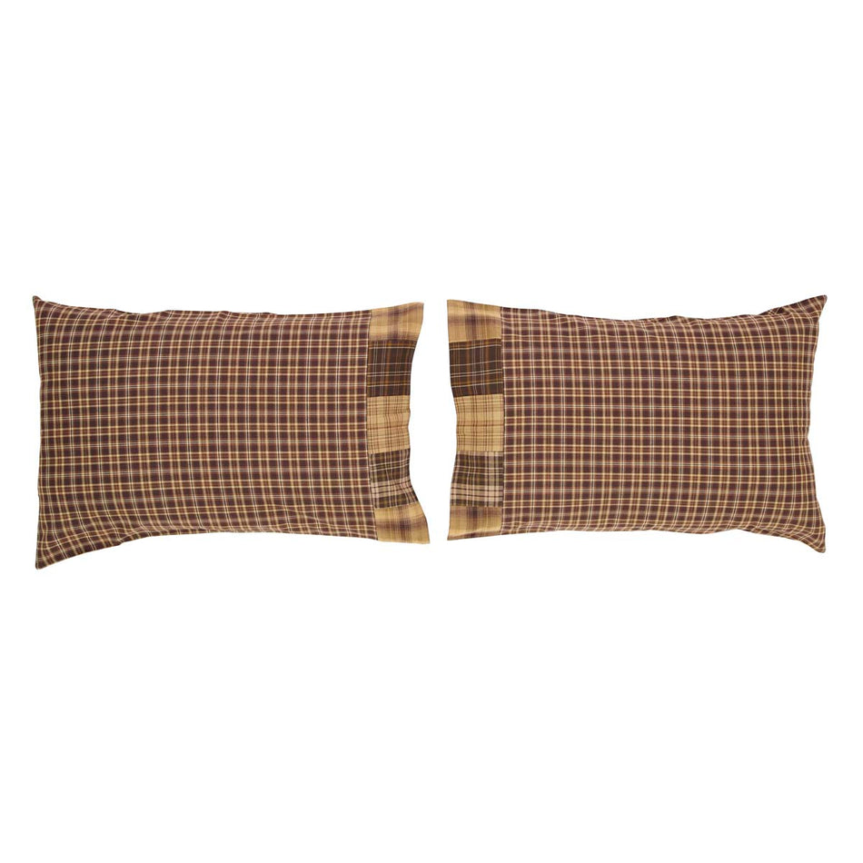 Oak & Asher Prescott Standard Pillow Case Block Border Set of 2 21x30 By VHC Brands