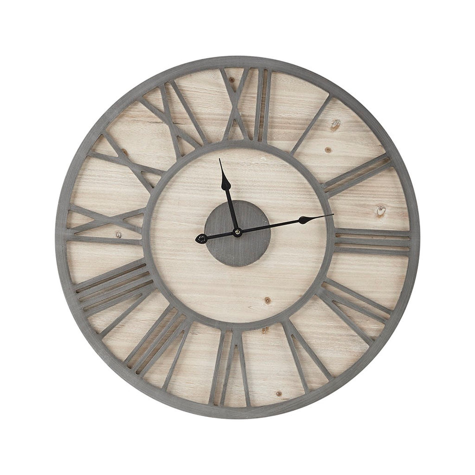 Mason Wall Clock - Natural / Grey