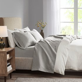 Madison Park 3M Microcell All Season Lightweight Sheet Set - Grey - King Size