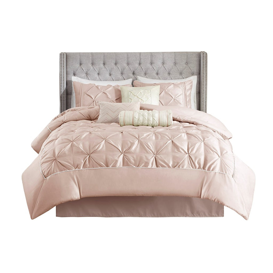 Laurel 7 Piece Tufted Comforter Set - Blush - Full Size