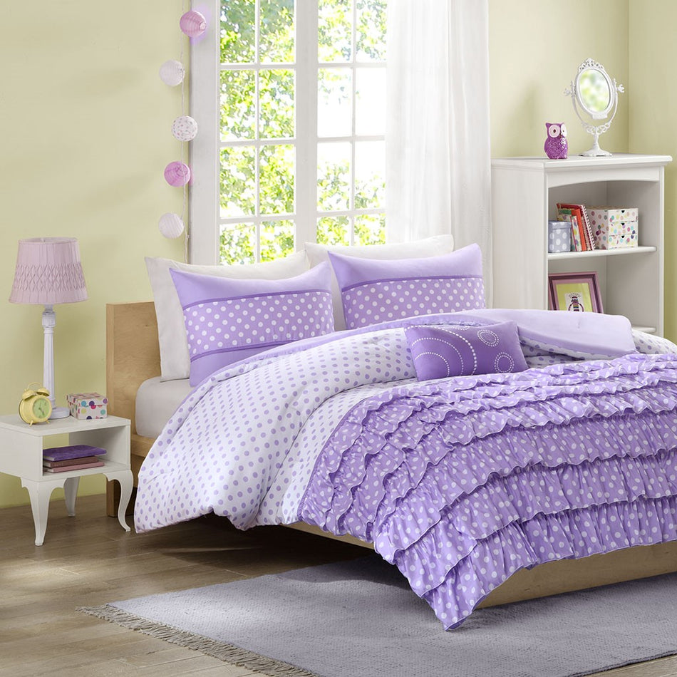 Mi Zone Morgan Comforter Set - Purple - Twin Size / Twin XL Size