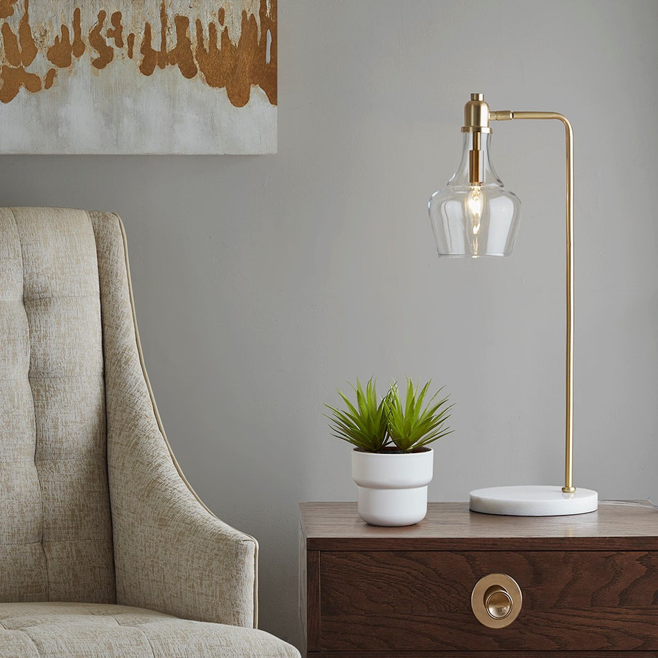 Auburn 24" H Table Lamp with Marble Base - Gold