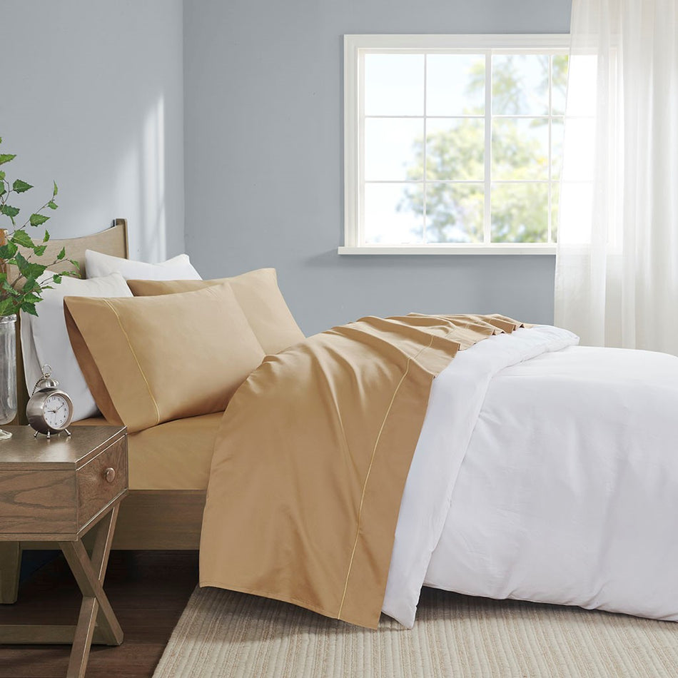 Madison Park 600 Thread Count Pima Cotton Sheet Set - Gold - King Size