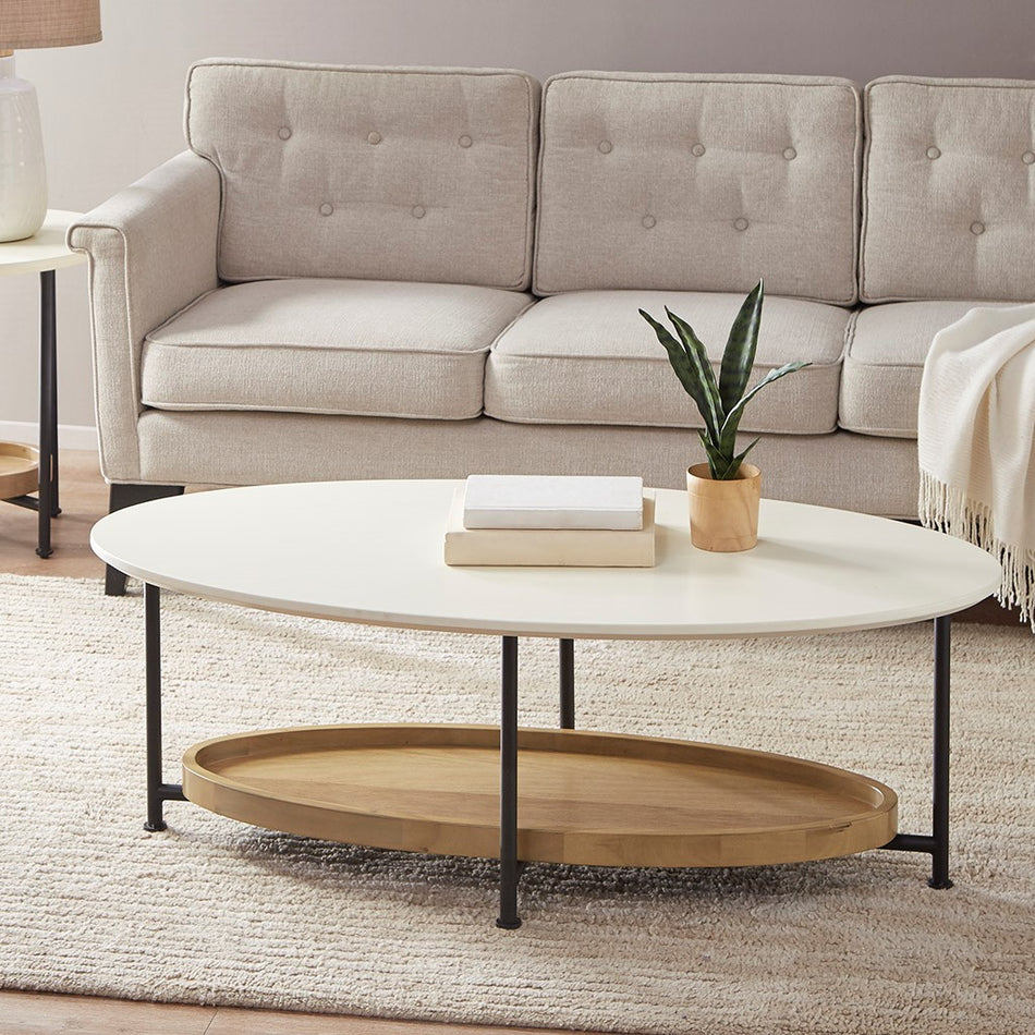 Madison Park Beaumont Coffee Table - White / Natural 
