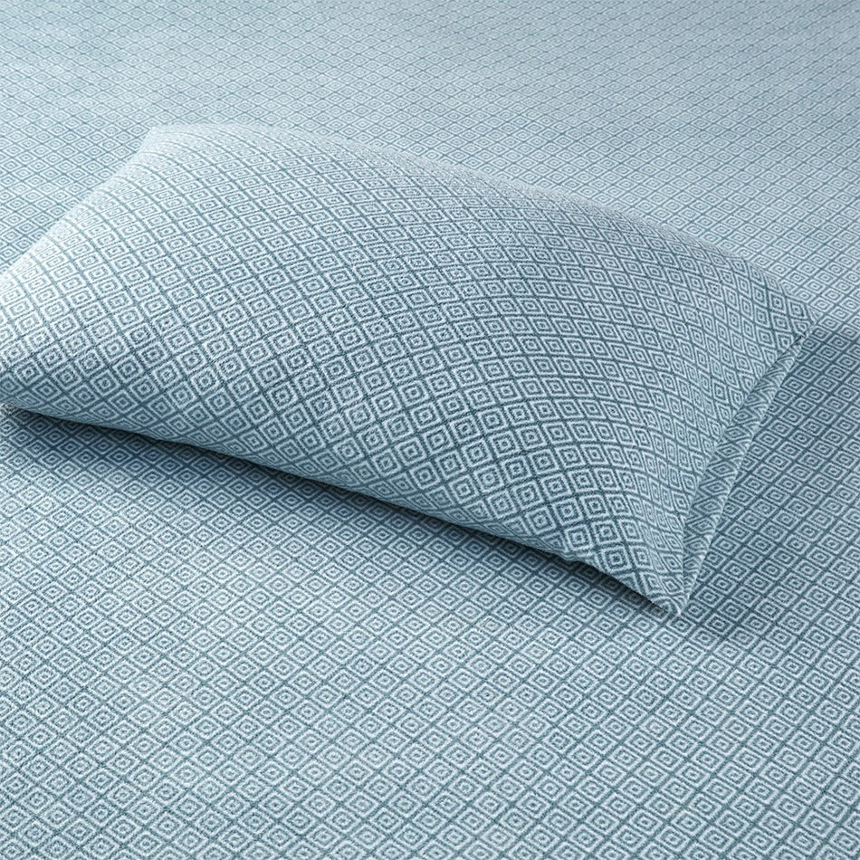 Micro Fleece Sheet Set - Blue Diamond - Twin Size