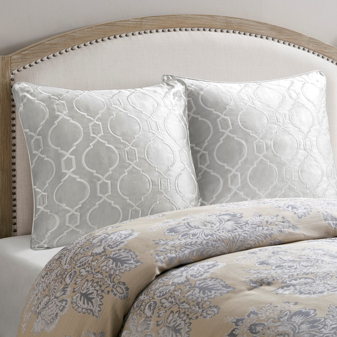 Croscill Classics Montague European Pillow Sham - Silver  - 26x26" Shop Online & Save - ExpressHomeDirect.com
