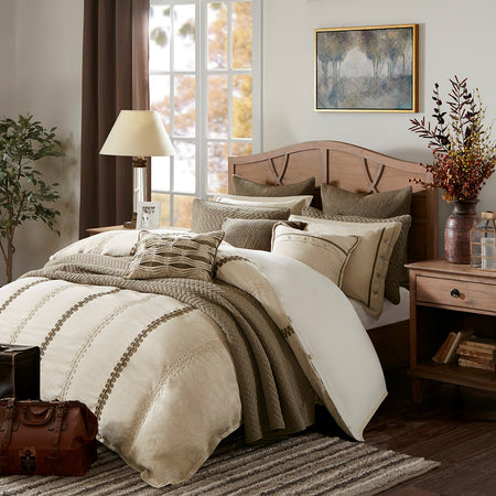 Madison Park Signature Chateau Comforter Set - Linen - Queen Size