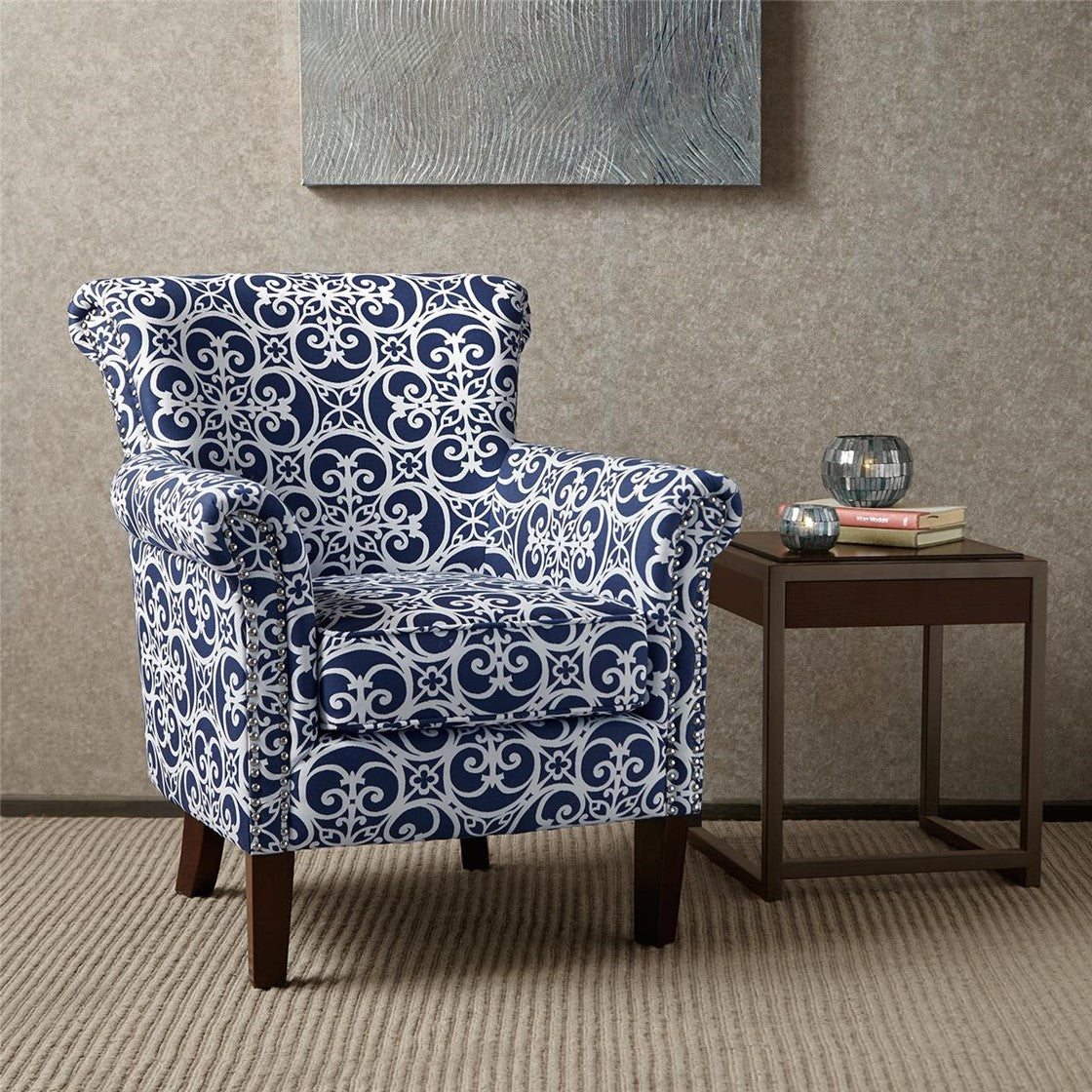 Madison Park Brooke Tight Back Club Chair - Navy 
