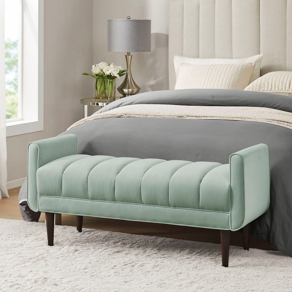 Linea Upholstered Modern Accent Bench - Seafoam
