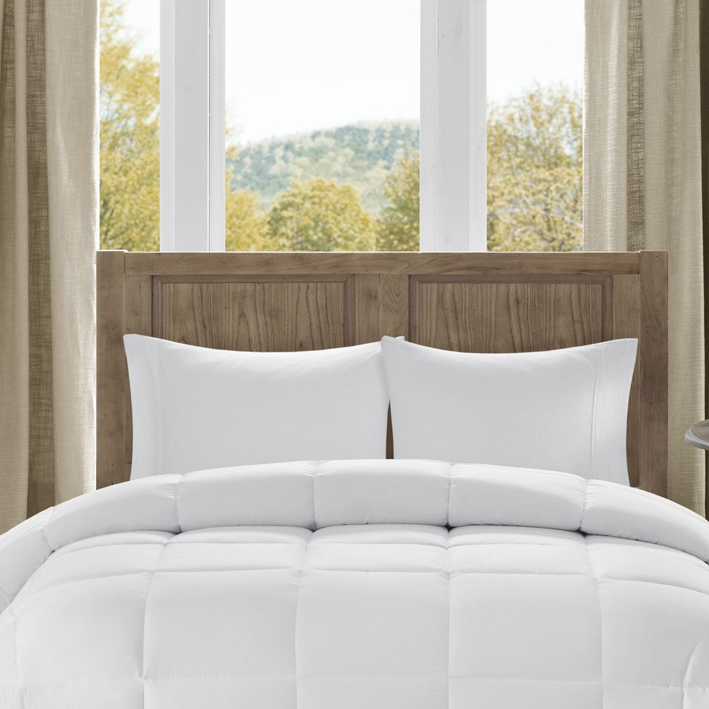 Madison Park Winfield 300 Thread Count Cotton Percale Luxury Down Alternative Comforter - White - King Size / Cal King Size