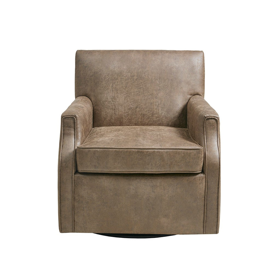 Marion Faux Leather Swivel Chair - Brown
