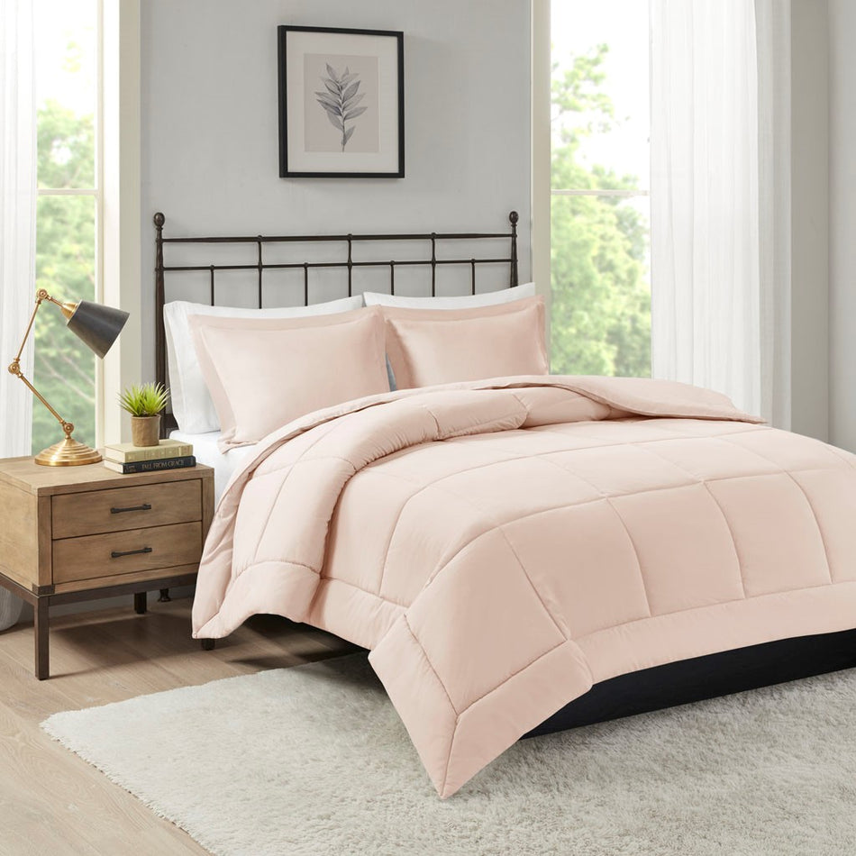 Sarasota Microcell Down Alternative Comforter Mini Set - Blush - King Size / Cal King Size
