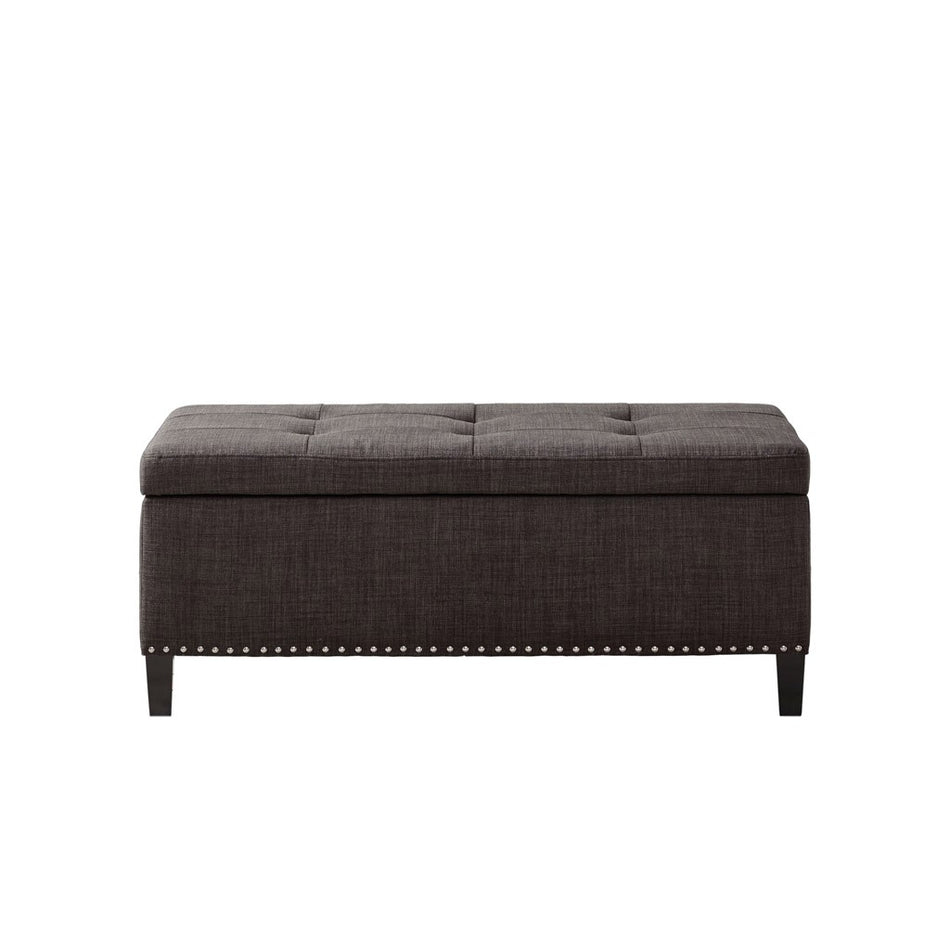 Shandra II Tufted Top Soft Close Storage Bench - Charcoal