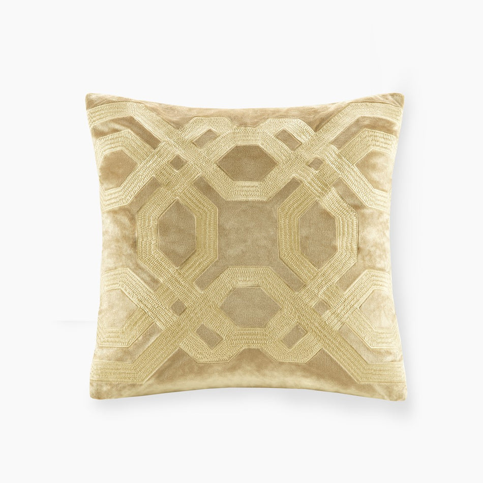 Croscill Classics Biron Square Decor Pillow - Gold  - 18x18" Shop Online & Save - ExpressHomeDirect.com