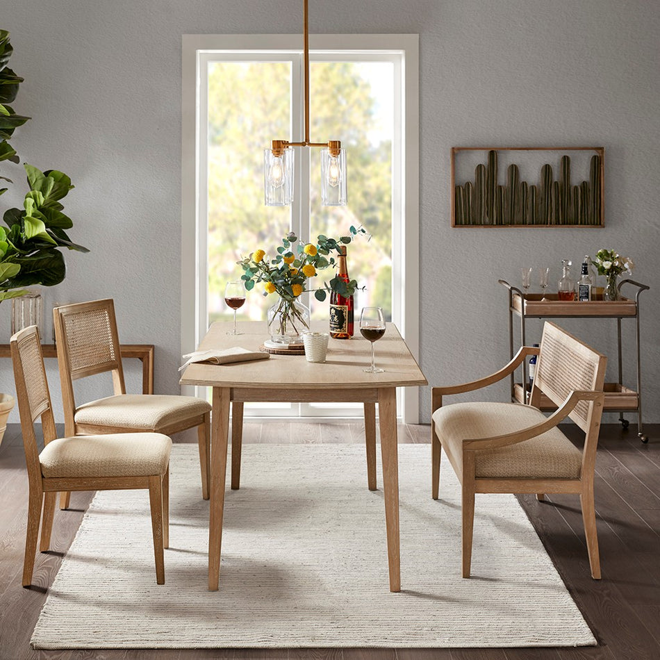 Kelly Armless Dining Chair Set of 2 - Light Brown