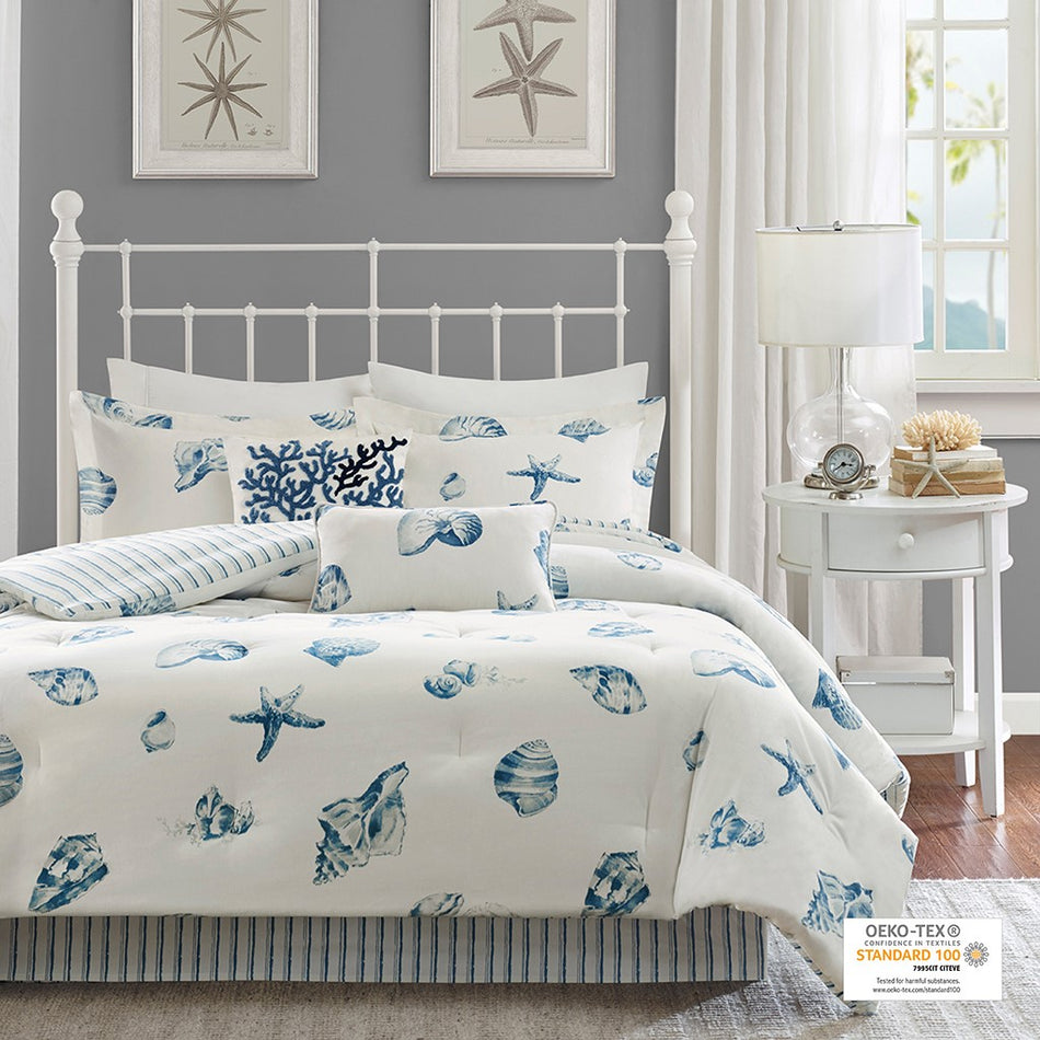 Beach House Comforter Set - Blue - Cal King Size