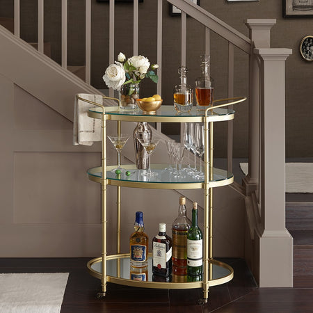 Madison Park Signature Lauren Bar Cart - Antique Gold 