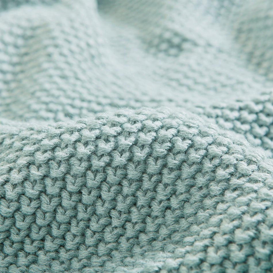 Bree Knit Knit Throw - Aqua - 50x60"