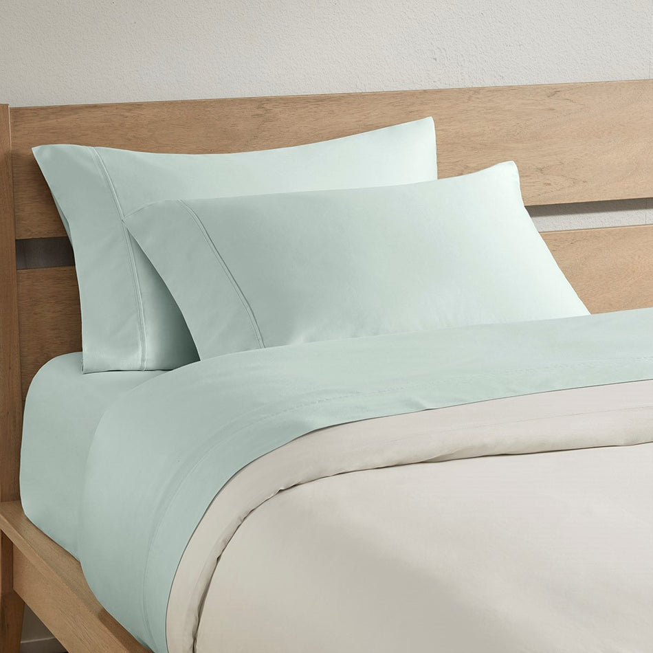 Clean Spaces 300TC BCI Cotton 300TC 2PK BCI Cotton Pillowcase - Seafoam - Standard Case