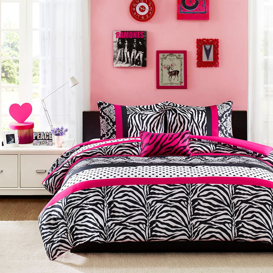 Reagan Comforter Set - Pink - Twin Size / Twin XL Size