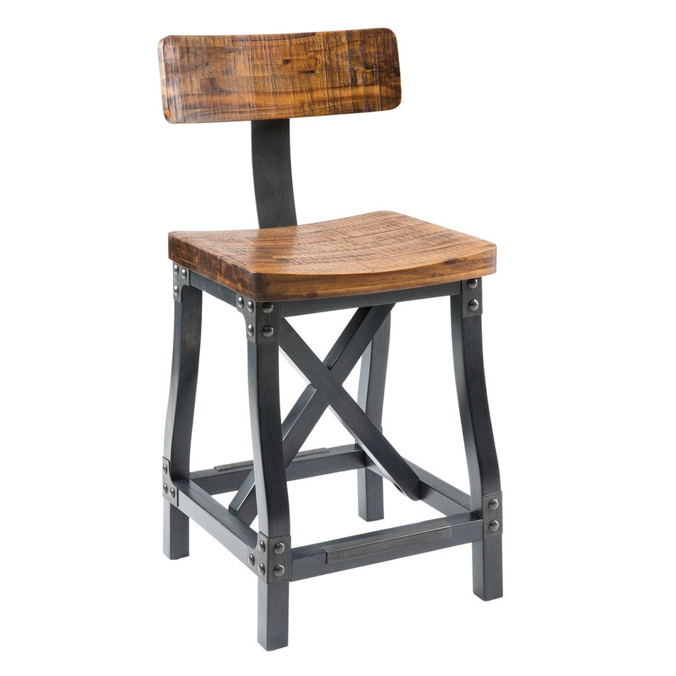 Lancaster Counter Stool with Back - Amber