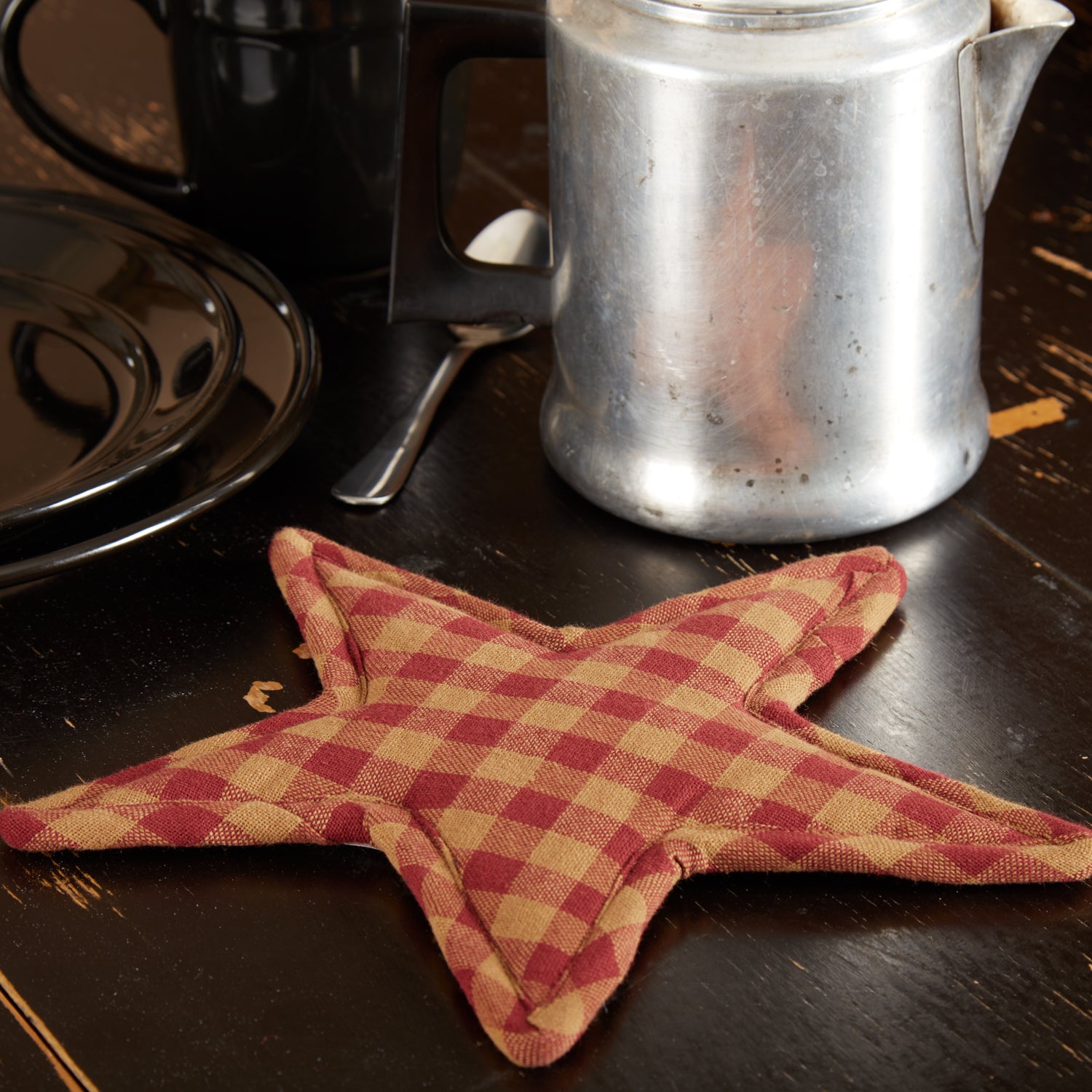 Mayflower Market Burgundy Star Trivet Star Shape 10 By VHC Brands