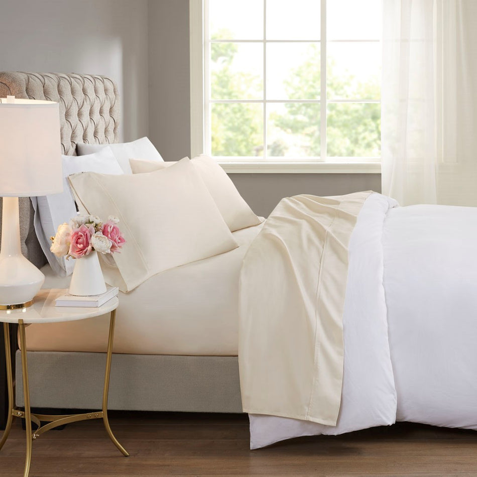 Beautyrest 600 Thread Count Cooling Cotton Blend 4 PC Sheet Set - Ivory - Cal King Size