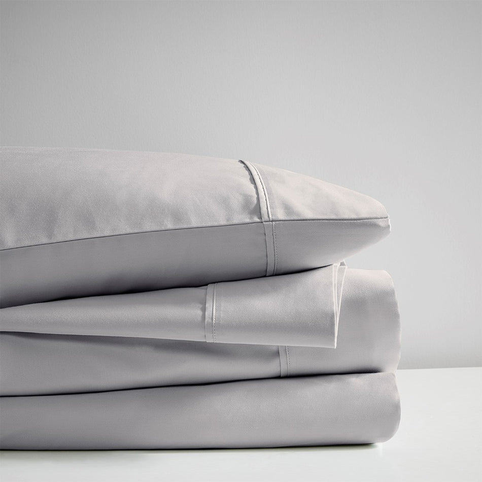 600 Thread Count Cooling Cotton Blend 4 PC Sheet Set - Grey - King Size